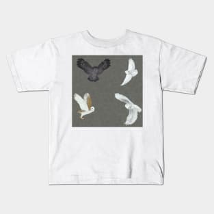 Soaring Owls Grey Kids T-Shirt